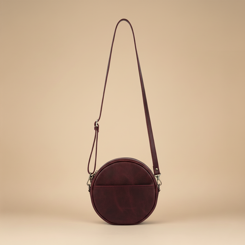 DEFF Design Premium Deri Yuvarlak Çapraz Çanta