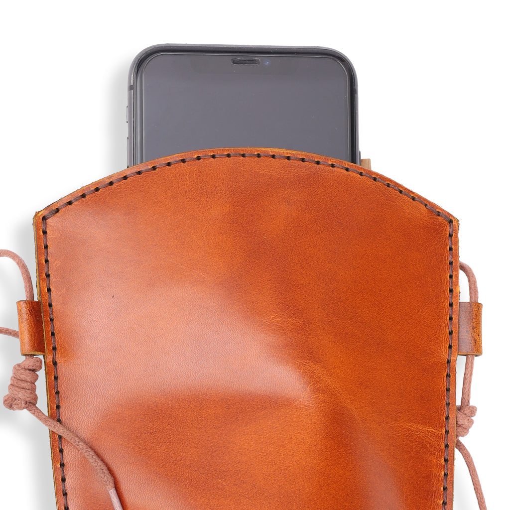 DEFF Design Premium Deri Boyun Askılı Telefon Kılıfı / Çantası