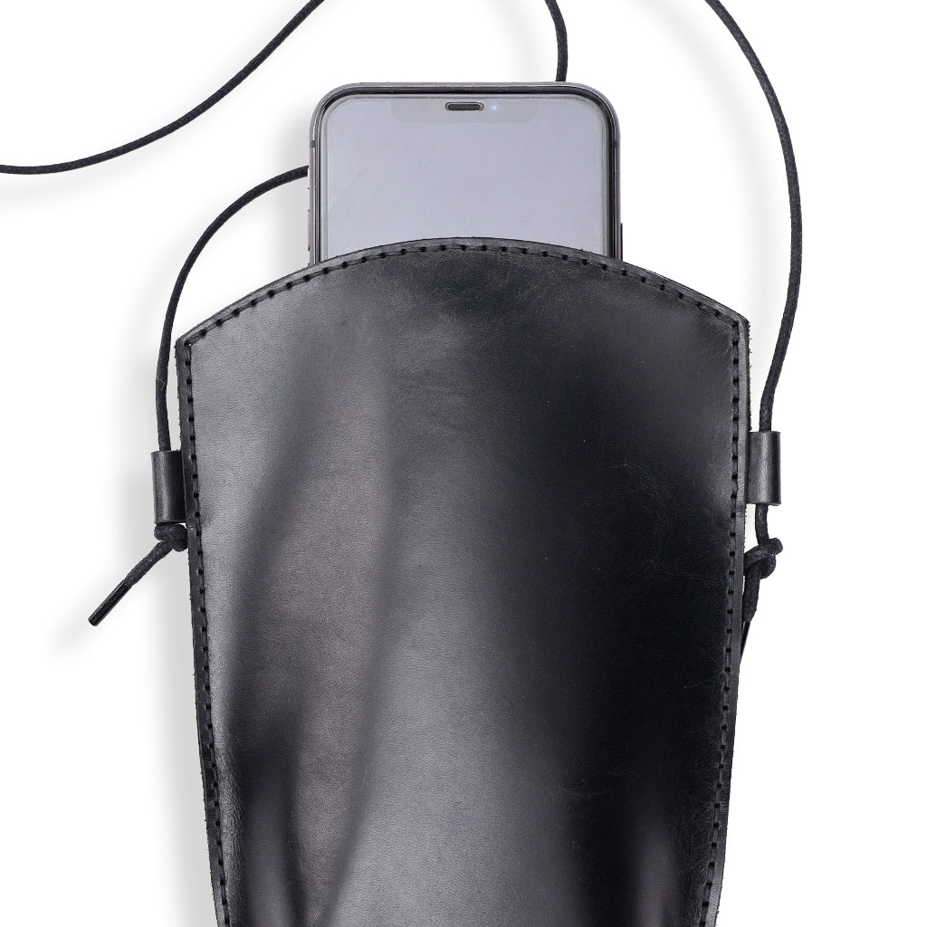 DEFF Design Premium Deri Boyun Askılı Telefon Kılıfı / Çantası