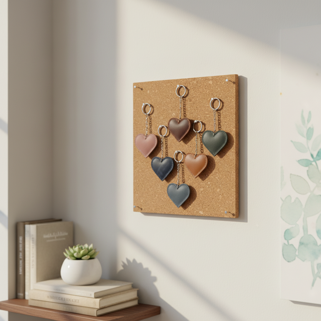 DEFF Design Premium Deri Kalp Anahtarlık