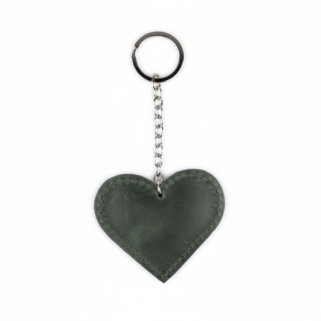 DEFF Design Premium Deri Kalp Anahtarlık