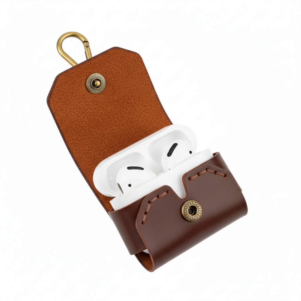 DEFF Design Premium Deri Kancalı Airpods Kılıfı