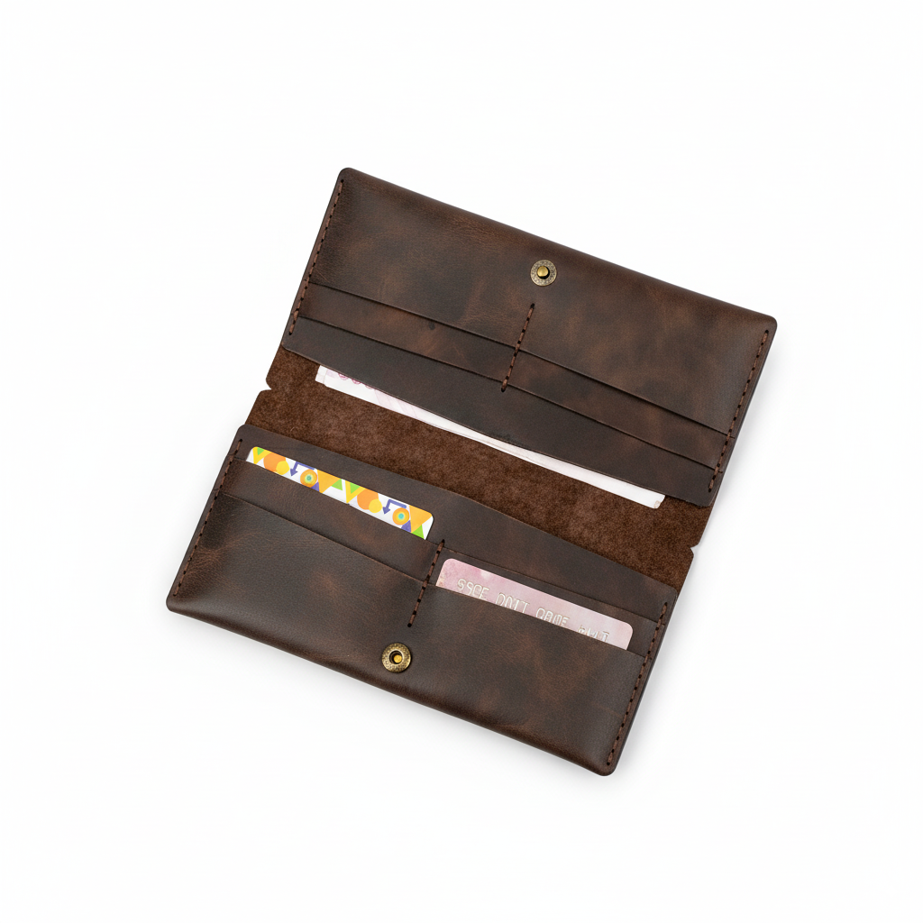 DEFF Design Premium Deri Uzun Çıtçıtlı Cüzdan