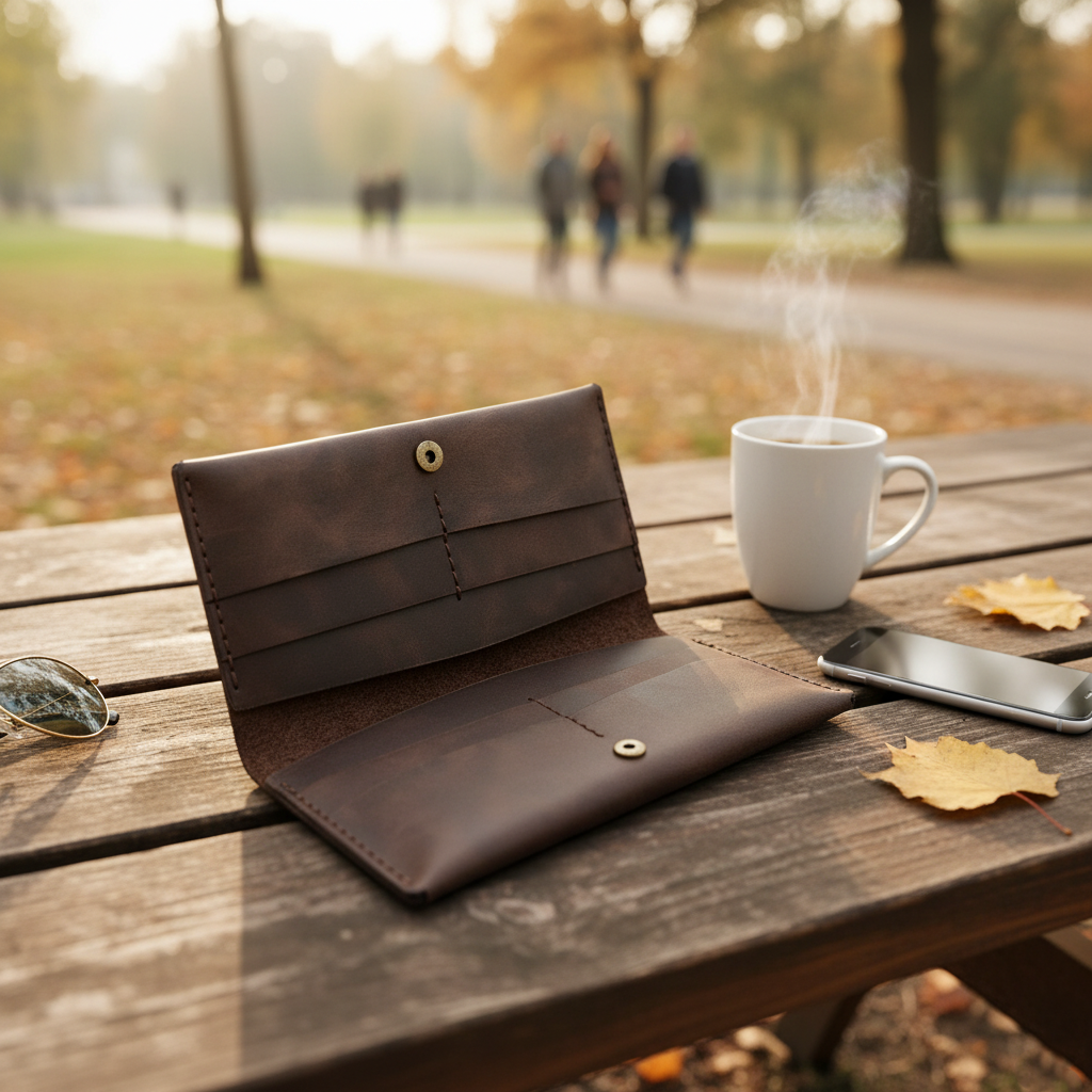 DEFF Design Premium Deri Uzun Çıtçıtlı Cüzdan