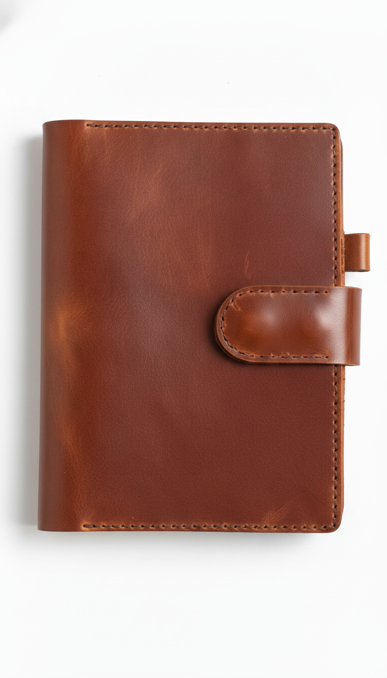 DEFF Design Premium Deri Çıtçıtlı A5 Defter Kılıfı