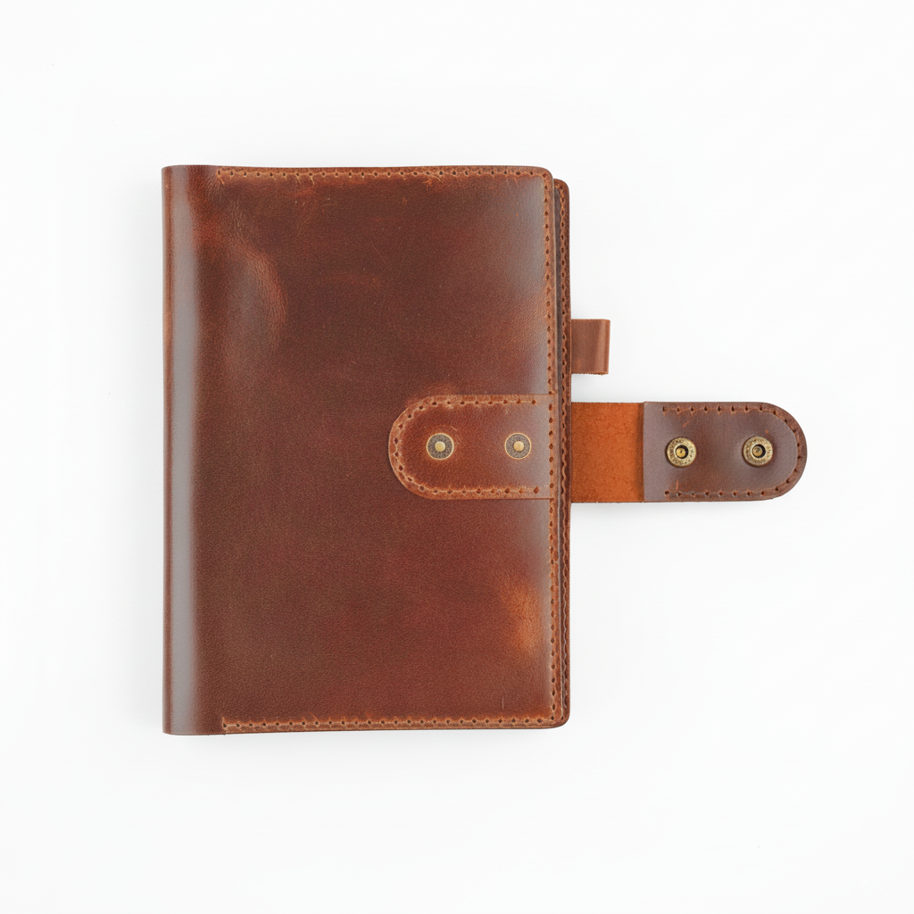 DEFF Design Premium Deri Çıtçıtlı A5 Defter Kılıfı