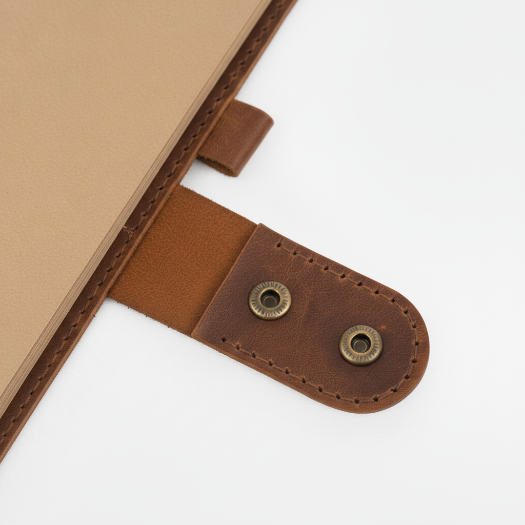 DEFF Design Premium Deri Çıtçıtlı A5 Defter Kılıfı