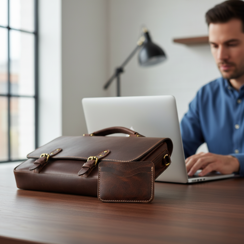 DEFF Design Premium Deri Dalgalı Kesim Kartlık