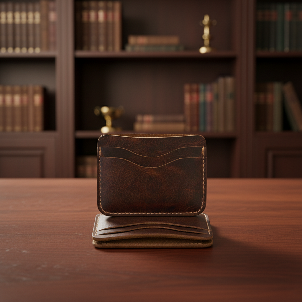 DEFF Design Premium Deri Dalgalı Kesim Kartlık