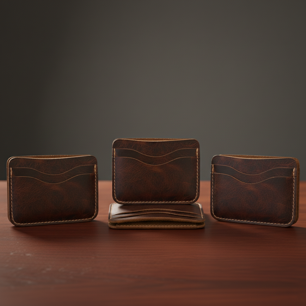 DEFF Design Premium Deri Dalgalı Kesim Kartlık