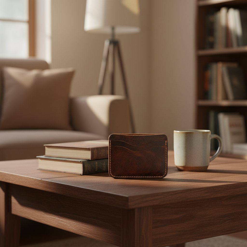 DEFF Design Premium Deri Dalgalı Kesim Kartlık