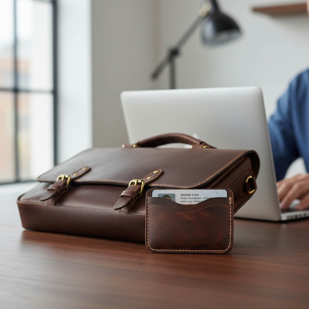 DEFF Design Premium Deri Dalgalı Kesim Kartlık