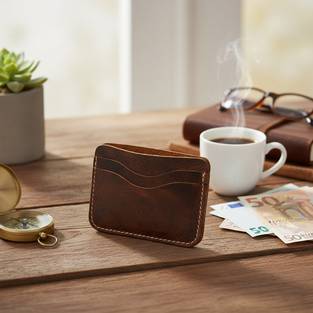 DEFF Design Premium Deri Dalgalı Kesim Kartlık