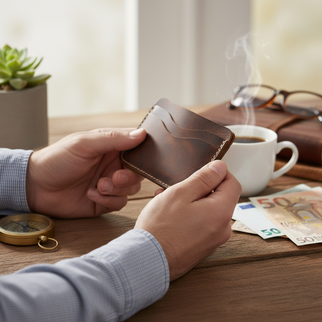 DEFF Design Premium Deri Dalgalı Kesim Kartlık