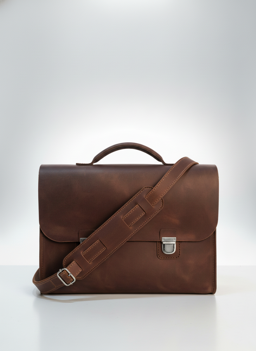 DEFF Design Premium Deri Evrak ve Laptop Çantası