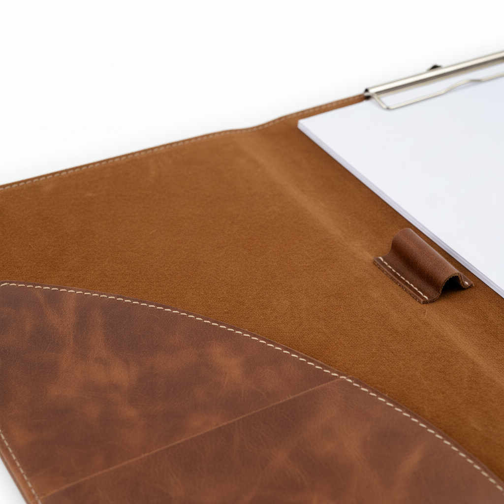 DEFF Design Premium Deri Klipsli Evrak Dosyası / Sekreterlik / Notluk