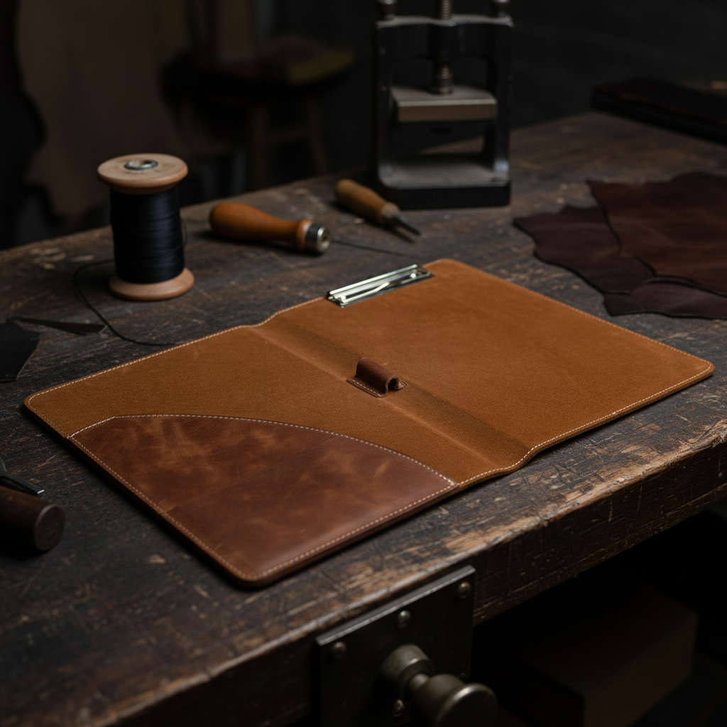 DEFF Design Premium Deri Klipsli Evrak Dosyası / Sekreterlik / Notluk