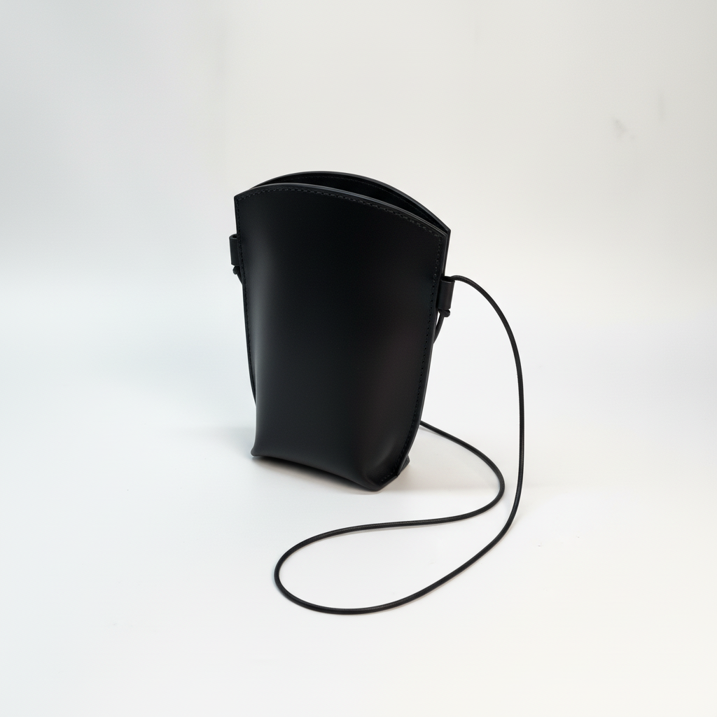 DEFF Design Premium Deri Boyun Askılı Telefon Çantası