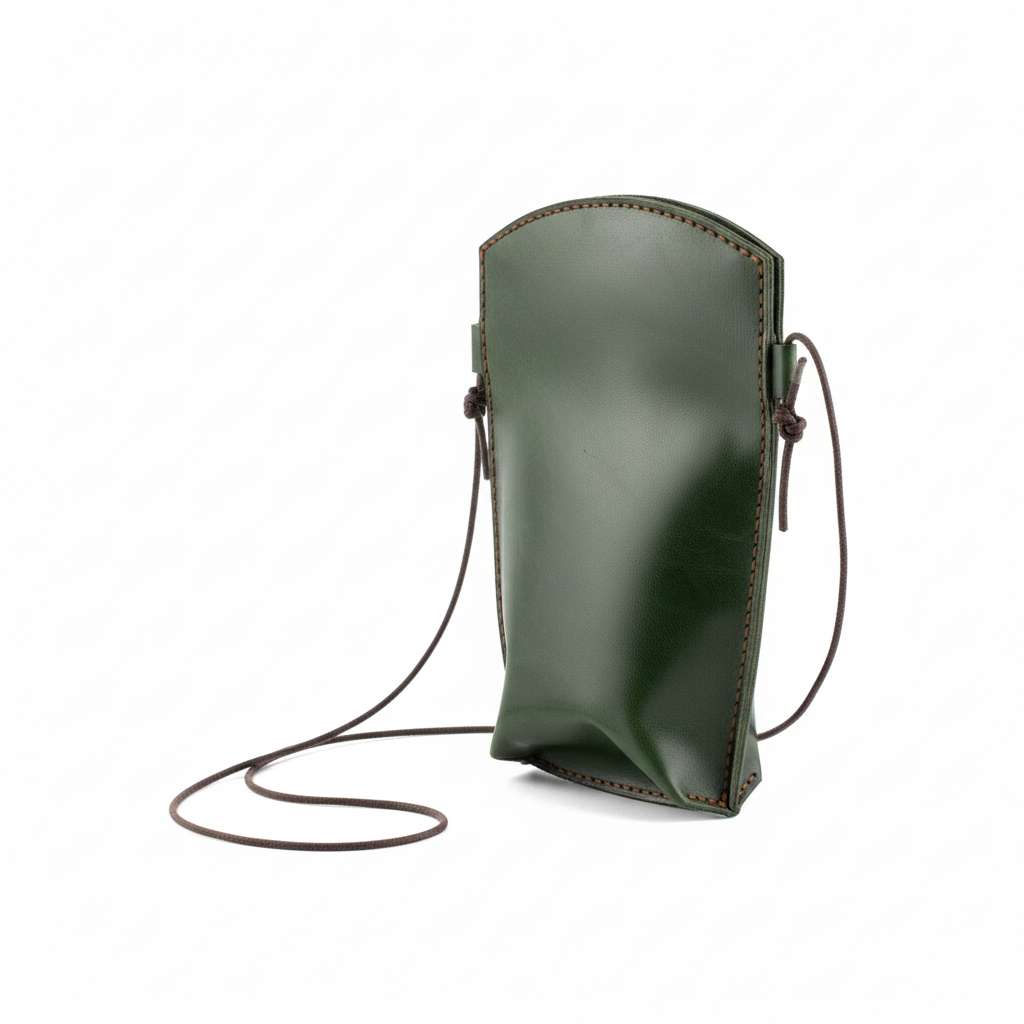 DEFF Design Premium Deri Boyun Askılı Telefon Çantası