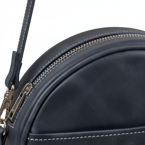 DEFF Design Premium Deri Yuvarlak Çapraz Çanta