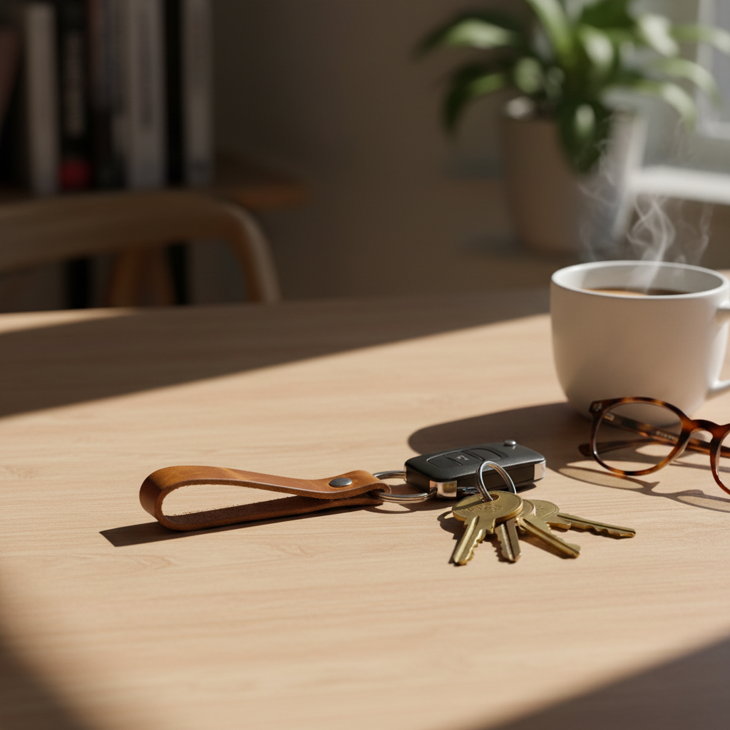 DEFF Design Premium Deri Minimalist Anahtarlık