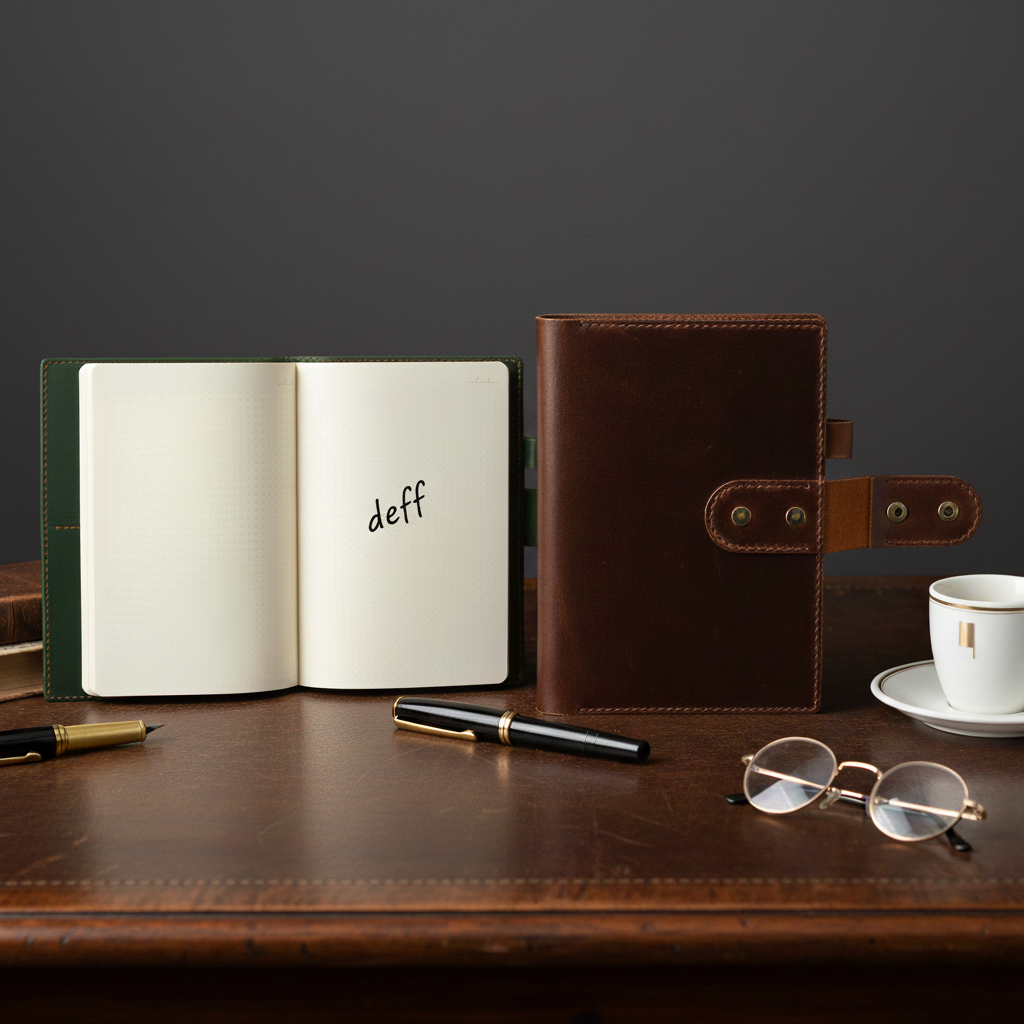 DEFF Design Premium Deri Çıtçıtlı A5 Defter Kılıfı