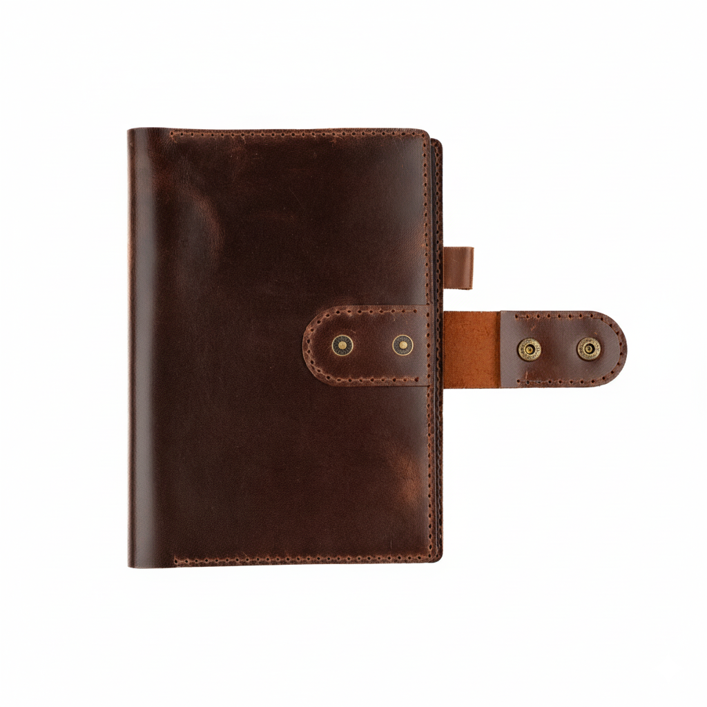 DEFF Design Premium Deri Çıtçıtlı A5 Defter Kılıfı