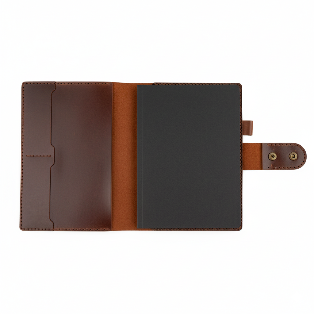 DEFF Design Premium Deri Çıtçıtlı A5 Defter Kılıfı