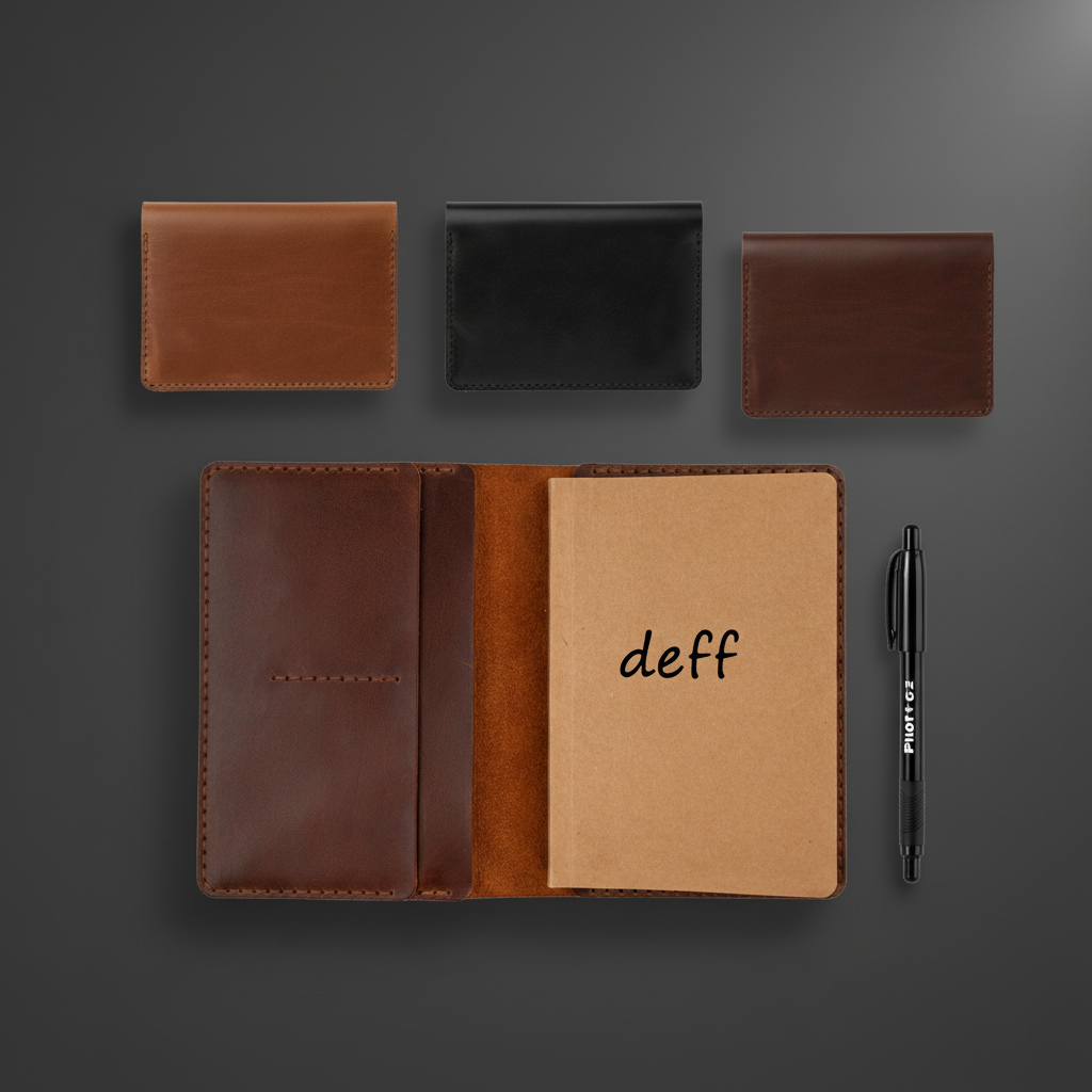DEFF Design Premium Deri A6 Not Defteri Kılıfı + Notluk