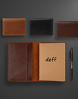DEFF Design Premium Deri A6 Not Defteri Kılıfı + Notluk